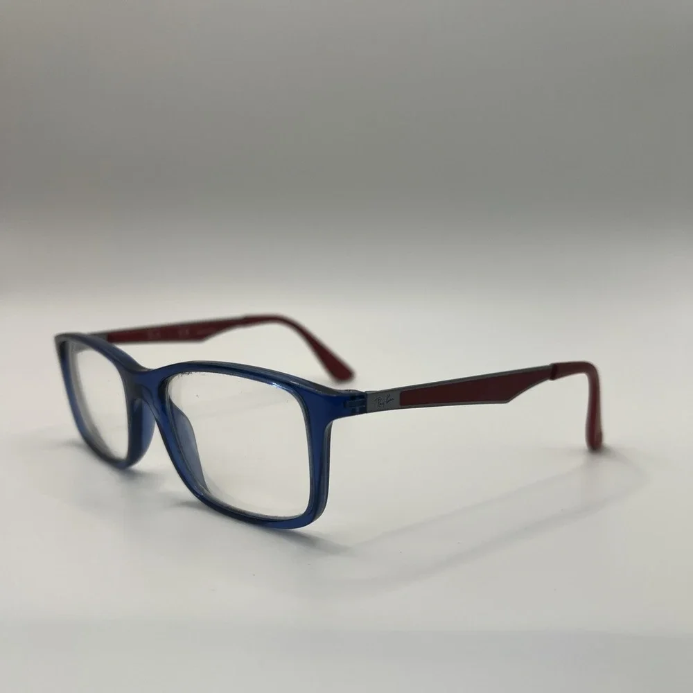 Ray-Ban RB1570 3721 Kids Eyeglasses Frames Blue Red Square Full Rim 49-16-130